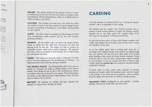 Garnett – opening cleaning and carding machinery, Page 5
