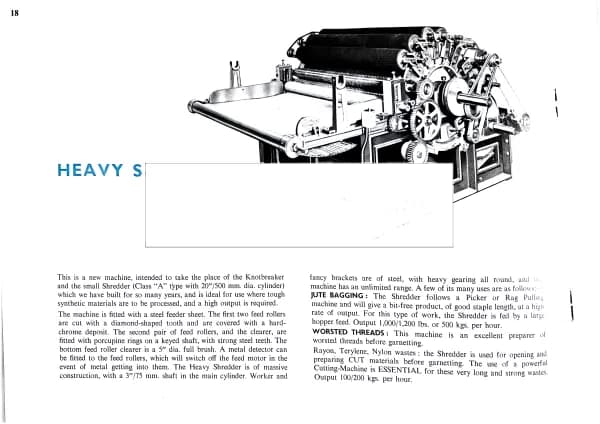 Garnett – opening cleaning and carding machinery, Page 18