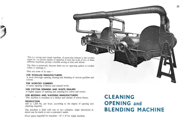 Garnett – opening cleaning and carding machinery, Page 21