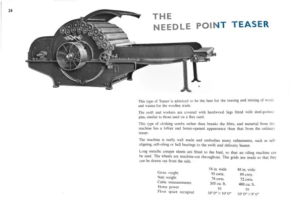 Garnett – opening cleaning and carding machinery, Page 24
