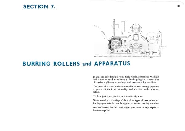 Garnett – opening cleaning and carding machinery, Page 29