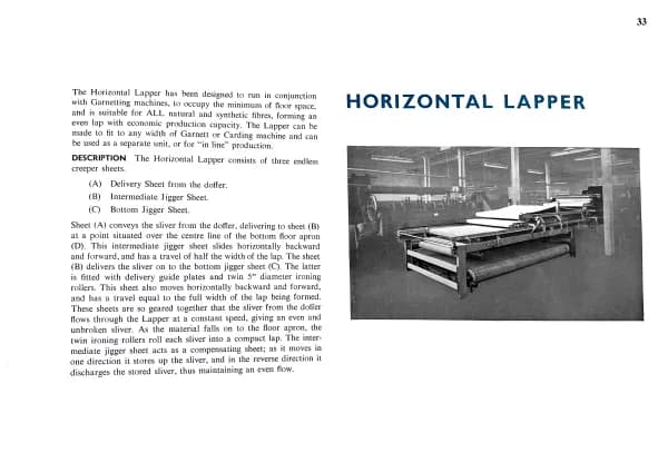 Garnett – opening cleaning and carding machinery, Page 33