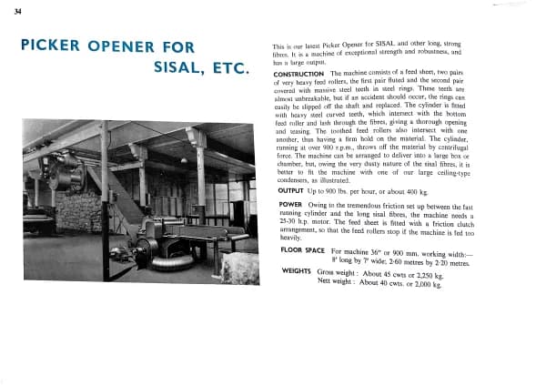 Garnett – opening cleaning and carding machinery, Page 34
