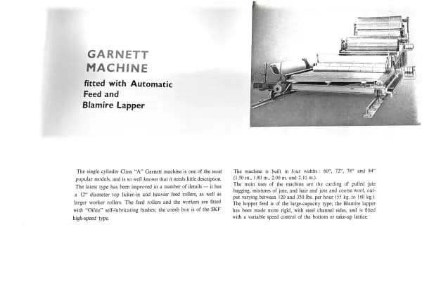 Garnett – opening cleaning and carding machinery, Page 35