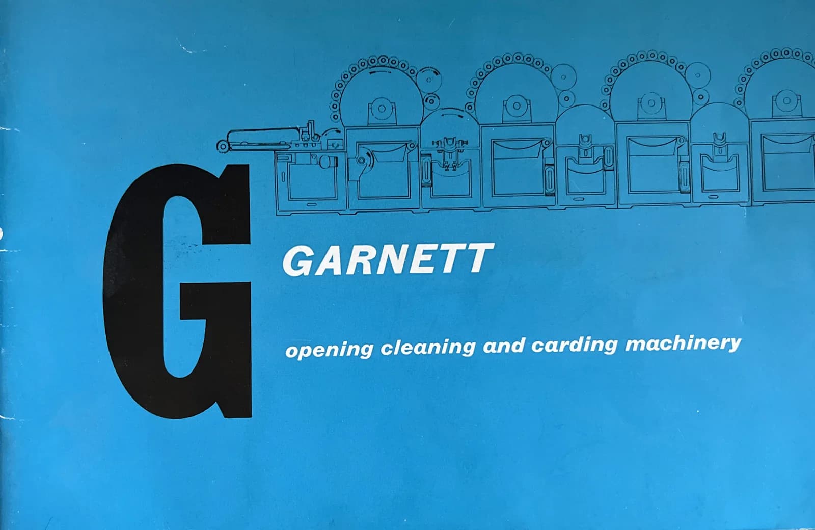 Landscape cover of the Garnett opening, cleaning and carding machinery catalogue, P. & C. Garnett Ltd, Cleckheaton.